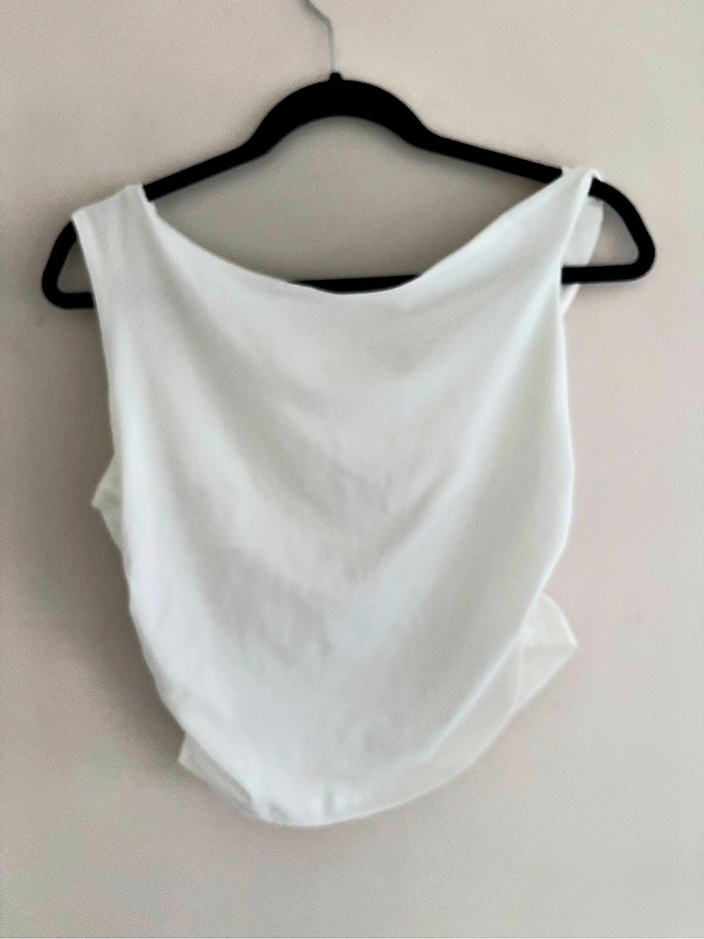 Cowl Neck Tank Top White Large